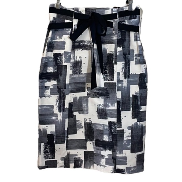 Grace Elements Grey Black and White Abstract Print Skirt Size 8 - Picture 1 of 14